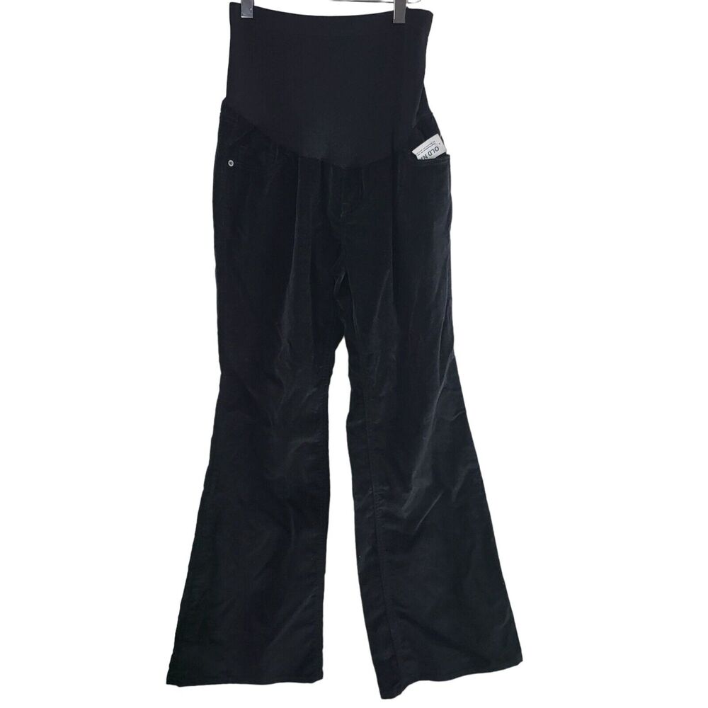 Old Navy Full Panel‎ Maternity Pants 8 Short Flare Leg Soft Velvet Pull On NWT